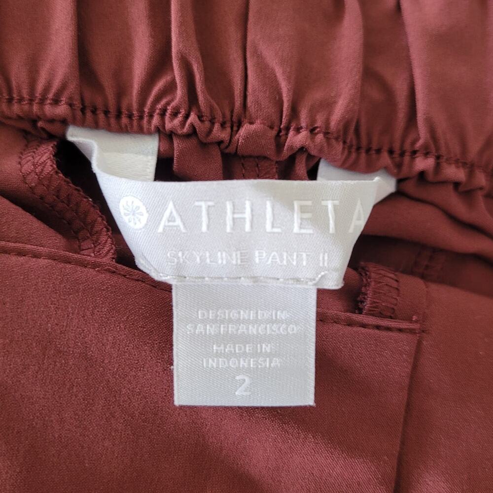 Athleta Skyline Pant II Mauve Women's Belted Wide-Leg Pants Size 2 - Picture 5 of 5